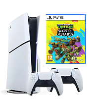 Игровая приставка Sony PlayStation 5 Slim + Teenage Mutant Ninja Turtles: Wrath of the Mutants 2 геймпада
