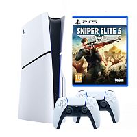 Игровая приставка Sony PlayStation 5 Slim + Sniper Elite 5 2 геймпада